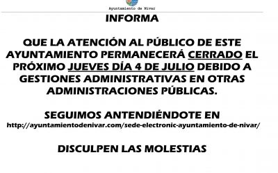 Ayuntamiento de Nívar Cerrado el Jueves 4 de Julio